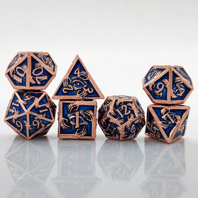 Luxury Metal Polyhedral Dice 8 Active Colors TRPG Dungeons And Dragons Dnd Metal Dice Set