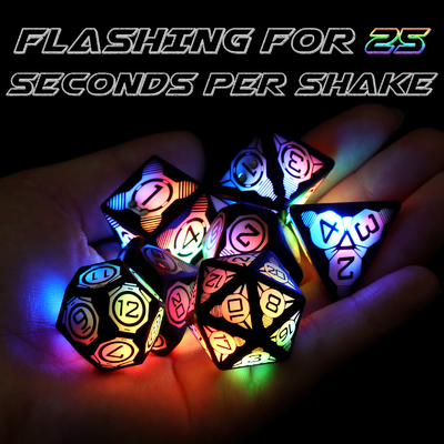 Plastik LED Bercahaya dadu Rechargeable Sepak Bola Meja Permainan Multi-Faced Dice Set