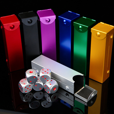 Aluminium paduan dadu warna portabel aluminium bulat sudut kasino KTV permainan judi disesuaikan mengukir dadu set