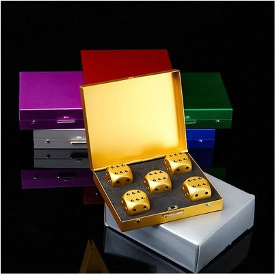 Portable Round 16mm Color Metal Dice Set Creative Leisure Aluminium Alloy Dice