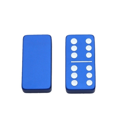 Double 6 Six Metal Domino Set Dengan 28 Giant Aluminium Alloy Domino Blocks Laser Printed Desktop Game