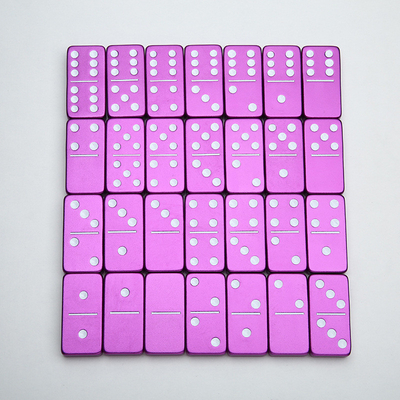 Double 6 Six Metal Domino Set Dengan 28 Giant Aluminium Alloy Domino Blocks Laser Printed Desktop Game