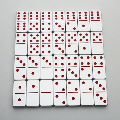 Double 6 Six Metal Domino Set Dengan 28 Giant Aluminium Alloy Domino Blocks Laser Printed Desktop Game