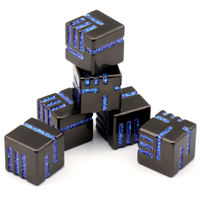 Metal Six-sided Dice Colored Table Game Running Group Toy Script Kill DND Naga dan Dungeon Props
