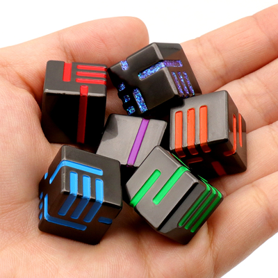 Metal Six-sided Dice Colored Table Game Running Group Toy Script Kill DND Naga dan Dungeon Props