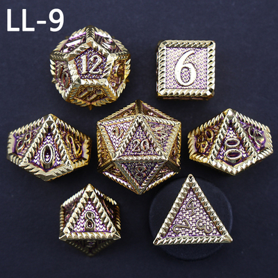 DND metal dice, Dragon dan Dungeon polyhedral RPG dice, 7 tabletop game dragon scale dice