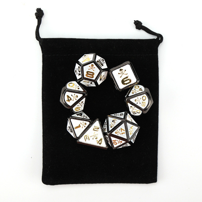 7 Skeleton Dice, Multi Faced Digital Color DND Board Game, Dragon dan Dungeon