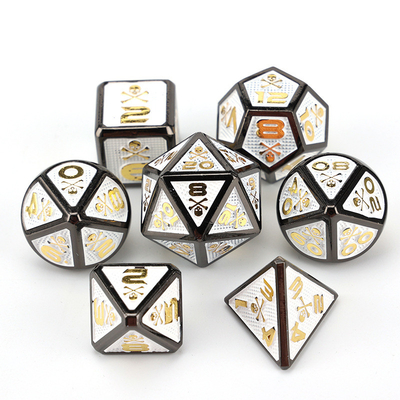 7 Skeleton Dice, Multi Faced Digital Color DND Board Game, Dragon dan Dungeon