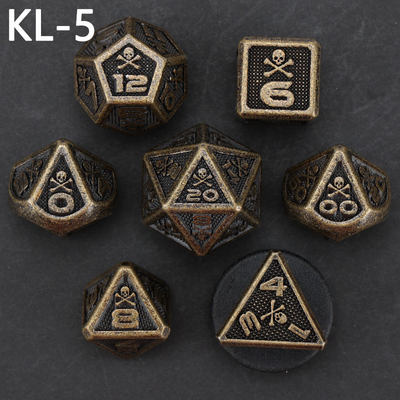 7 Skeleton Dice, Multi Faced Digital Color DND Board Game, Dragon dan Dungeon