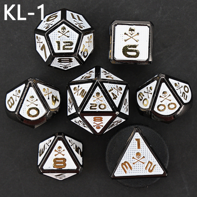 7 Skeleton Dice, Multi Faced Digital Color DND Board Game, Dragon dan Dungeon