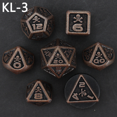 7 Skeleton Dice, Multi Faced Digital Color DND Board Game, Dragon dan Dungeon