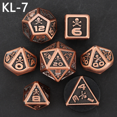 7 Skeleton Dice, Multi Faced Digital Color DND Board Game, Dragon dan Dungeon