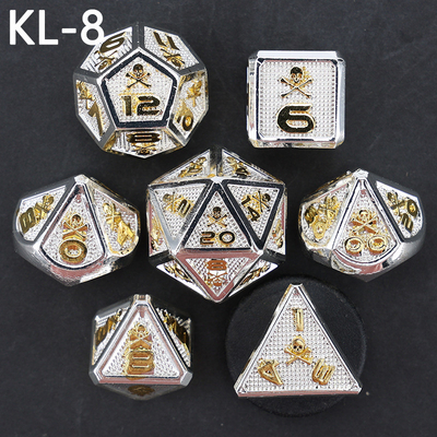 7 Skeleton Dice, Multi Faced Digital Color DND Board Game, Dragon dan Dungeon