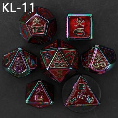 7 Skeleton Dice, Multi Faced Digital Color DND Board Game, Dragon dan Dungeon