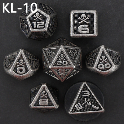 7 Skeleton Dice, Multi Faced Digital Color DND Board Game, Dragon dan Dungeon