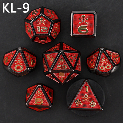 7 Skeleton Dice, Multi Faced Digital Color DND Board Game, Dragon dan Dungeon