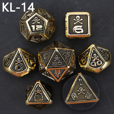 7 Skeleton Dice, Multi Faced Digital Color DND Board Game, Dragon dan Dungeon