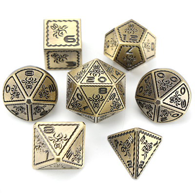 Electroplated Vintage Color Octopus Metal Dnd Dice Set Naga dan Naga Catur Game Catur