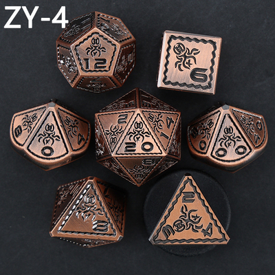 Electroplated Vintage Color Octopus Metal Dnd Dice Set Naga dan Naga Catur Game Catur