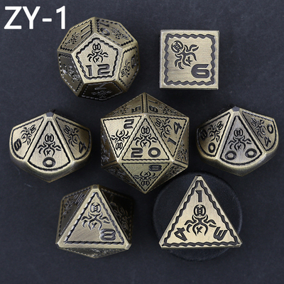Electroplated Vintage Color Octopus Metal Dnd Dice Set Naga dan Naga Catur Game Catur