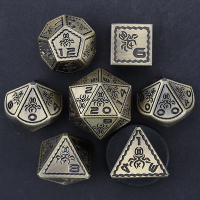 Electroplated Vintage Color Octopus Metal Dnd Dice Set Naga dan Naga Catur Game Catur