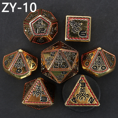 Electroplated Vintage Color Octopus Metal Dnd Dice Set Naga dan Naga Catur Game Catur