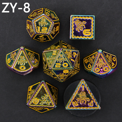 Electroplated Vintage Color Octopus Metal Dnd Dice Set Naga dan Naga Catur Game Catur