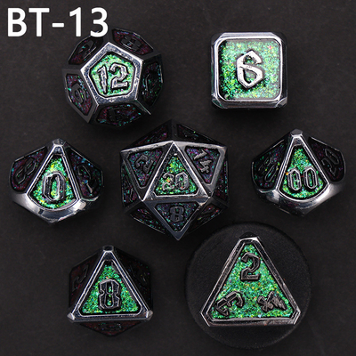 Custom logam dan plastik dadu D20 permainan D &amp; D poliedron DND dadu set RPG dadu