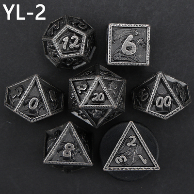 DND Hijau Naga dan Dungeon Metal Dice Set Disesuaikan Disesuaikan Rune Dice Set