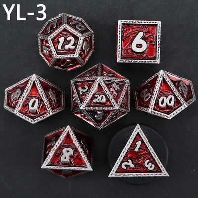DND Hijau Naga dan Dungeon Metal Dice Set Disesuaikan Disesuaikan Rune Dice Set