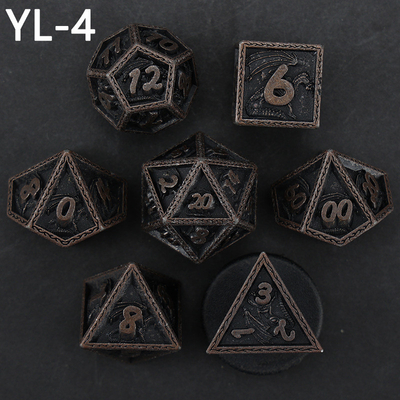DND Hijau Naga dan Dungeon Metal Dice Set Disesuaikan Disesuaikan Rune Dice Set