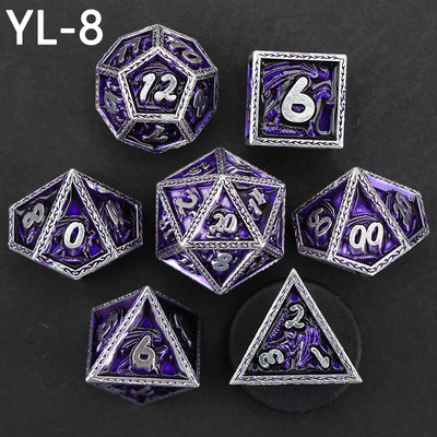 DND Hijau Naga dan Dungeon Metal Dice Set Disesuaikan Disesuaikan Rune Dice Set