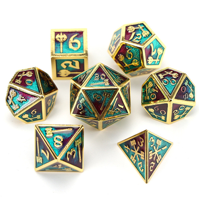 Set dadu poliedral yang dapat disesuaikan permainan dadu peran RPG Dungeon dan Dragon set permainan papan