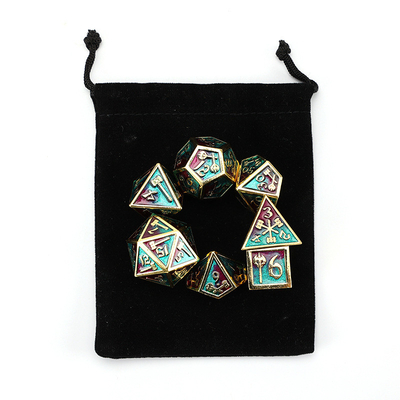 Set dadu poliedral yang dapat disesuaikan permainan dadu peran RPG Dungeon dan Dragon set permainan papan