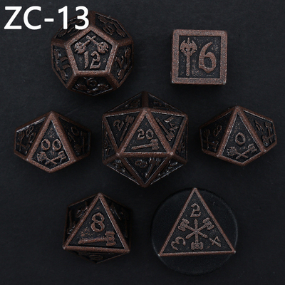 Set dadu poliedral yang dapat disesuaikan permainan dadu peran RPG Dungeon dan Dragon set permainan papan