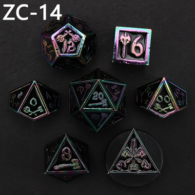 Set dadu poliedral yang dapat disesuaikan permainan dadu peran RPG Dungeon dan Dragon set permainan papan