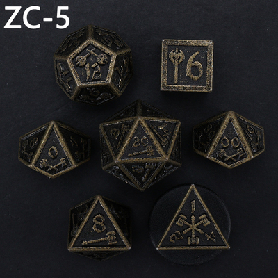 Set dadu poliedral yang dapat disesuaikan permainan dadu peran RPG Dungeon dan Dragon set permainan papan