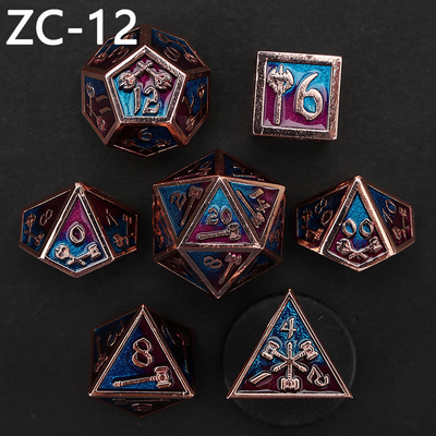 Set dadu poliedral yang dapat disesuaikan permainan dadu peran RPG Dungeon dan Dragon set permainan papan