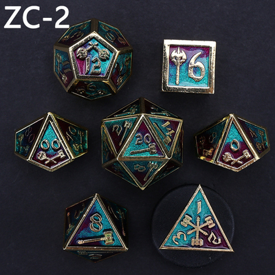Set dadu poliedral yang dapat disesuaikan permainan dadu peran RPG Dungeon dan Dragon set permainan papan