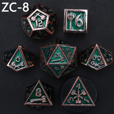 Set dadu poliedral yang dapat disesuaikan permainan dadu peran RPG Dungeon dan Dragon set permainan papan