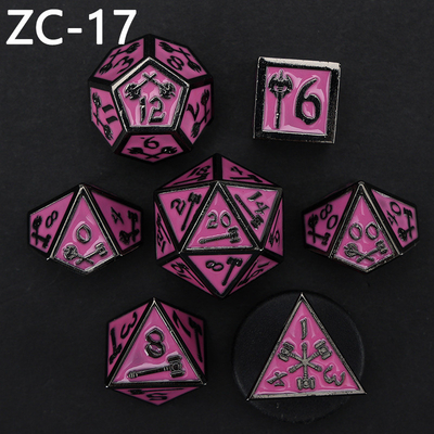 Set dadu poliedral yang dapat disesuaikan permainan dadu peran RPG Dungeon dan Dragon set permainan papan