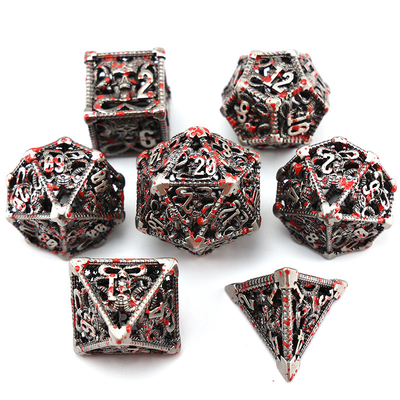 Set dadu logam berongga polyhedron custom dadu naga dan naga dadu permainan papan