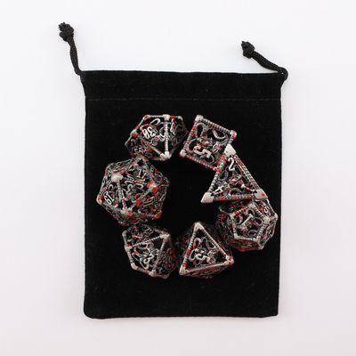 Set dadu logam berongga polyhedron custom dadu naga dan naga dadu permainan papan