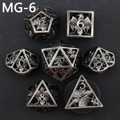 Set dadu logam berongga polyhedron custom dadu naga dan naga dadu permainan papan