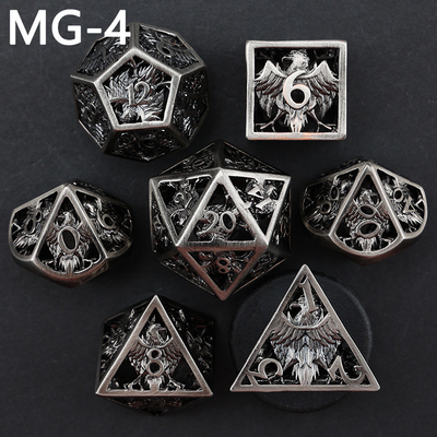 Set dadu logam berongga polyhedron custom dadu naga dan naga dadu permainan papan