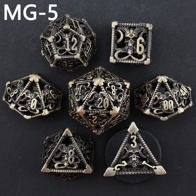Set dadu logam berongga polyhedron custom dadu naga dan naga dadu permainan papan