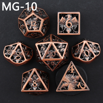 Set dadu logam berongga polyhedron custom dadu naga dan naga dadu permainan papan