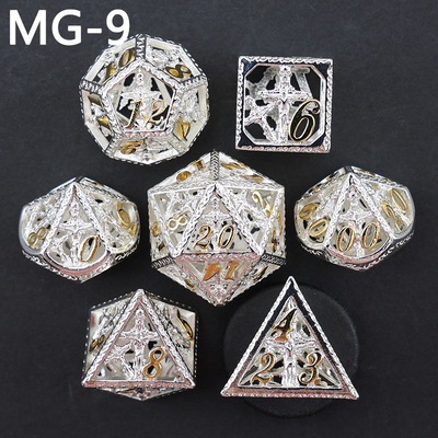 Set dadu logam berongga polyhedron custom dadu naga dan naga dadu permainan papan