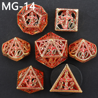 Set dadu logam berongga polyhedron custom dadu naga dan naga dadu permainan papan