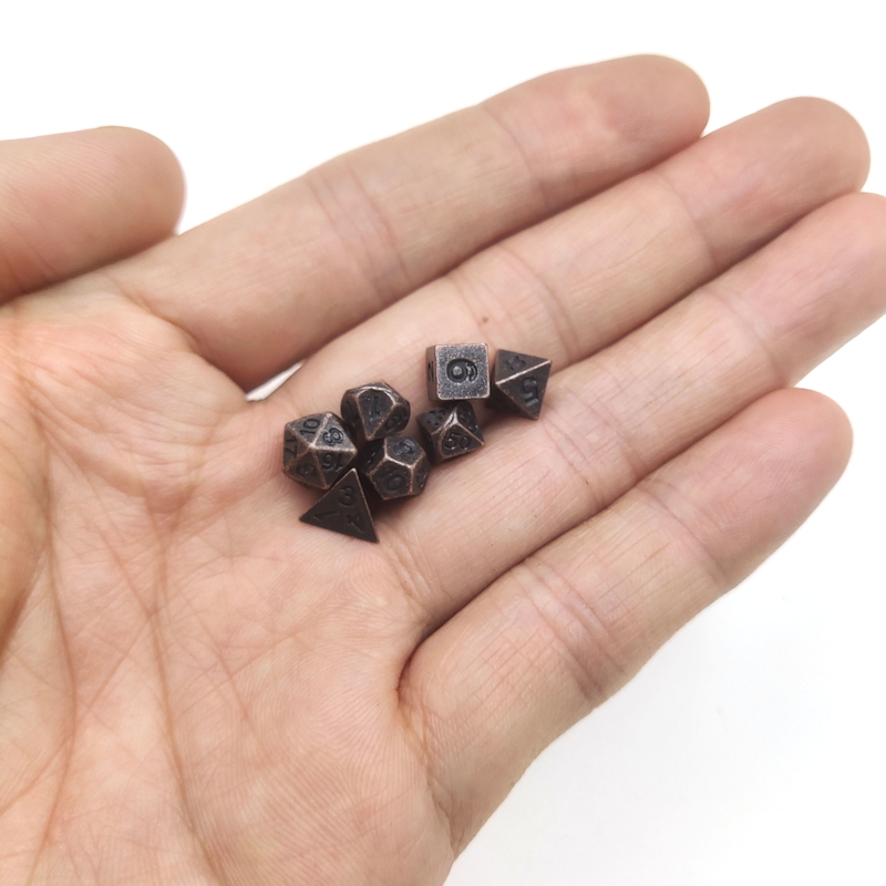 Mini Metal Polyhedral Dice Dungeons and Dragons Kualitas Tinggi untuk Permainan Papan atau Kartu